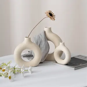 Vaso nordico in ceramica Beige decorazione da tavola per la casa vaso decorazione da tavolo accessori