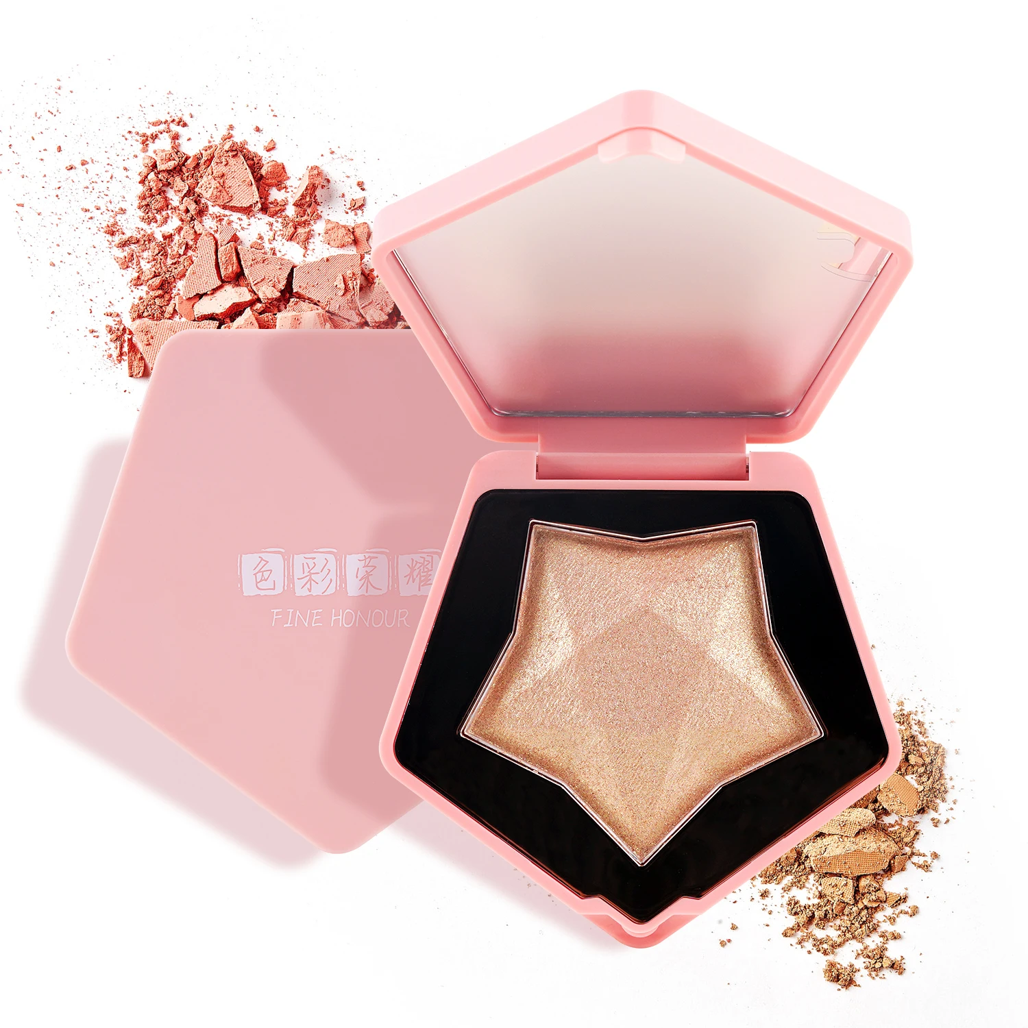 Custom Loose Pressed Pigmented Highlighter Private Label Makeup Highlight Powder Liquid Cosmetic Highlighters No Logo
