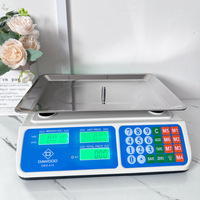 Balance de pesage industrielle sans fil rechargeable à prix numérique commercial pour volailles, légumes, viande, aliments, plateau plat
