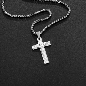 <span class=keywords><strong>Jesus</strong></span> 14k Banhado A Ouro São Bento Religioso Cruz Pingente Católica Crucifixo Colar para Homens - Product Image 5