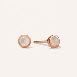 Light Luxury High Quality 925 Sterling Silver <b>Earrings</b> Jewelry 18k Gold Plated <b>Opal</b> Cabochon Stud <b>Earrings</b> - Product Image 4