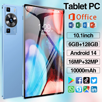 Nueva Tablet PC Inteligente con WiFi de 10.1 Pulgadas, Pantalla IPS, Android 14.0, para Uso Empresarial, con Procesador MTK de Doble Núcleo, Teclado y Ratón, Resistente al Agua