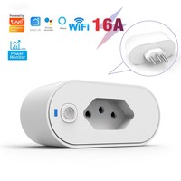 Tuya wifi brésil 16a app télécommande prise intelligente fonctionne avec alexa et google home
