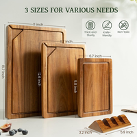 GHP Hot FSC LFGB houten snijplank met standaard, natuurlijk acaciahout, snijplanken voor de keuken, kerstcadeau