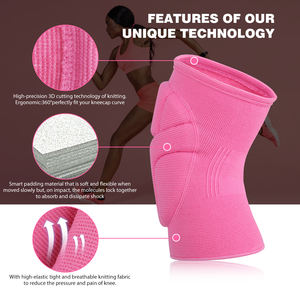 Genouillères de volley-ball, genouillères de soutien de danse pour hommes femmes avec une protection élevée, genouillères roses - Product Image 2