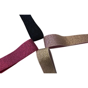 Dây đeo cổ tay thoáng khí vải Tùy chỉnh màu Nylon Polyester dệt lurex kim loại đàn hồi cho váy - Product Image 6