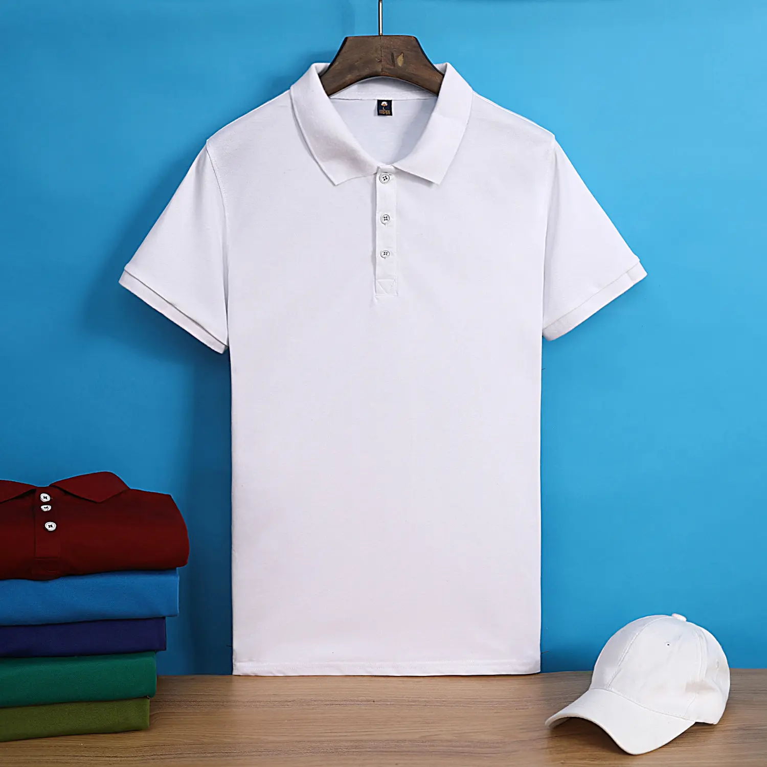 Camiseta con logotipo impreso para padres e hijos, polo sólido en blanco, PMT-101, publicidad cultural