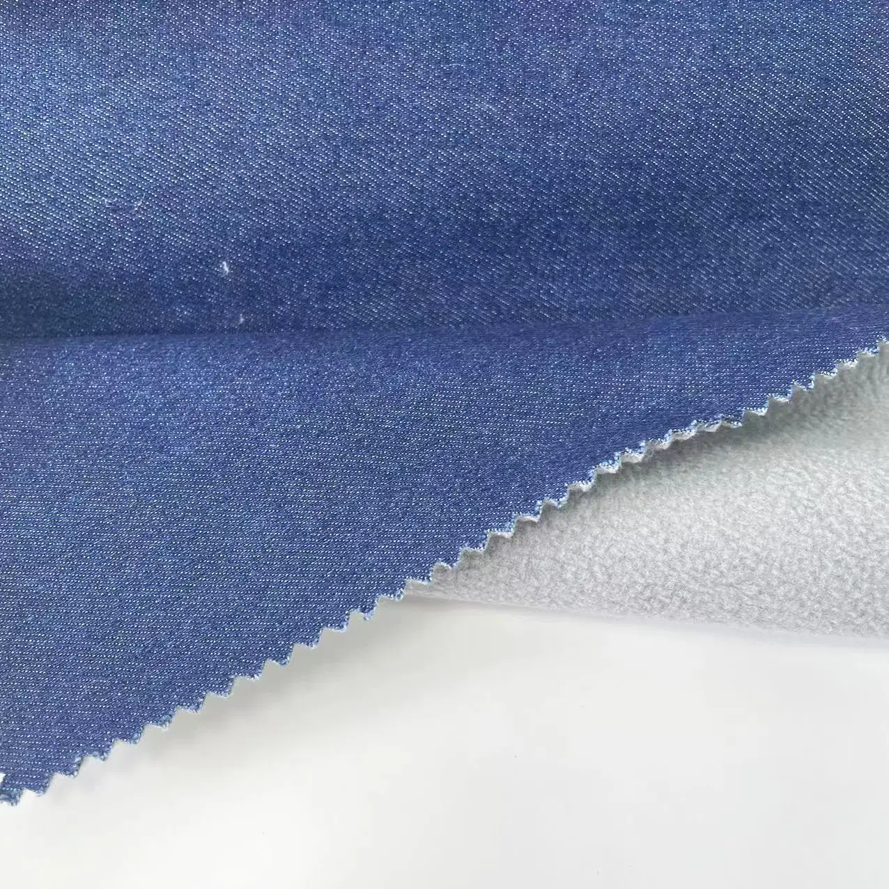 92% Cotton 8% Spandex Jeans Material TPU Bonded Waterproof Breathable Stretch Polar Fleece Fabric