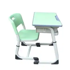 Muebles escolares de madera y plástico, escritorio individual de Metal y silla para primaria/media/secundaria/Universidad