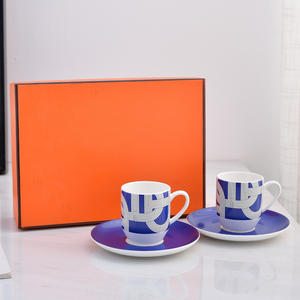 Juego de 2 Tazas y Platos de Porcelana de Lujo Concentrado de Estilo Británico Más Vendido - Product Image 3