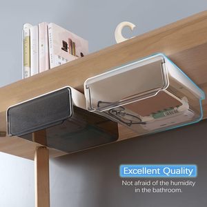 Modern Double <b>Drawer</b> Under Desk <b>Storage</b> Box High Quality ABS <b>Plastic</b> Office Household Organizer - Product Image 5