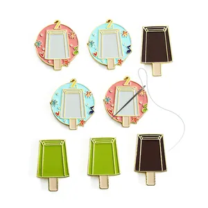 Aiguille personnalisée personnalisée Minder magnétique dessin animé crème glacée émail broches aiguille gardien avec aimant dos - Product Image 1