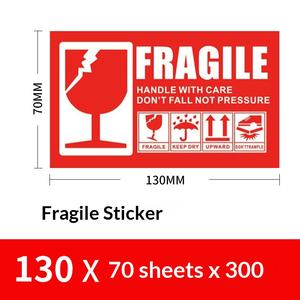 Etiqueta Rectangular de Papel Recubierto, Personalizable en Tamaño y Color, Impresa, Frágil, Adhesivo No Secante, No Presionar, en Inglés - Product Image 2