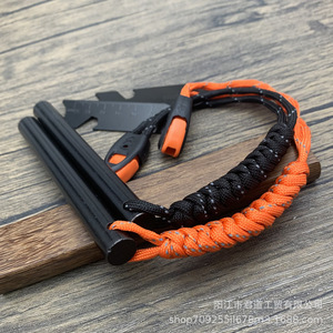 เครื่องมือจุดไฟแมกนีเซียมพร้อมไม้บรรทัดวัด ที่เปิดขวด ที่ขูด ที่เป่าลม สีส้มดำ 13x130 มม. - Product Image 3