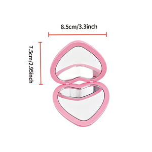 Specchio Pieghevole Portatile Creativo per Studenti, Regalo Pubblicitario Multifunzionale con Coperchio a Forma di Cuore - Product Image 5