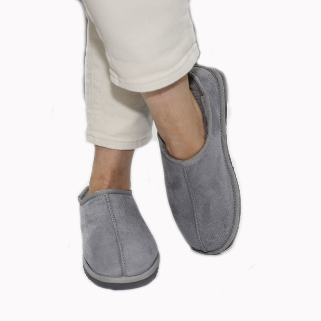 Custom Fashion Faux-suede Anti Slip Rubber Sole Memory Foam Winter Warm Men Indoor House Slippers