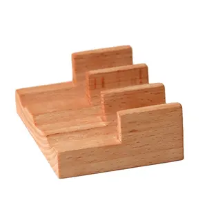 Vajilla de madera de Olid con base de placa de madera en forma de U hecha a mano, 1 2 3 5 piezas