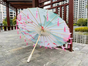 Mariage bambou Parasol japonais parapluie huile papier blanc voyage extérieur Super marchés toutes saisons artisanat fait à la main chinois - Product Image 5