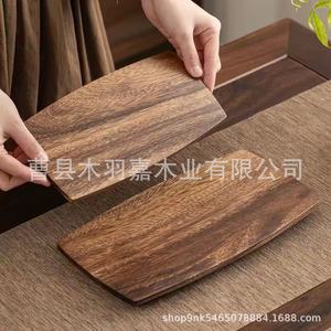 Mu Yujia Solid Wood Plate Rectangle Walnut Handmade <b>Dinner</b> Dessert <b>Tray</b> Household Snack Serving Platter - Product Image 1