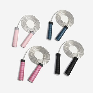 เชือกกระโดดแบบมีแถบกันลื่น อุปกรณ์ออกกำลังกายระดับมืออาชีพ สำหรับผู้ใหญ่ เด็ก นักเรียน สีชมพูเชอร์รี่ สีชมพูพีช สีฟ้าหม่น สีเทาชาร์โคล - Product Image 3