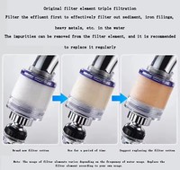 Filtre purificateur d'eau universel anti-éclaboussures, rotation à 360 degrés, bec verseur de robinet de salle de bain et de cuisine, aérateur de robinet