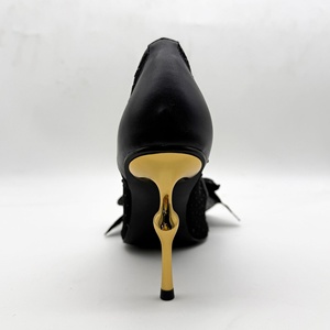 Sandalias de tacón alto con punta en pico, lazo y diamantes de imitación, de malla, estilo europeo-americano, personalizadas por el fabricante, para mujer - Product Image 4