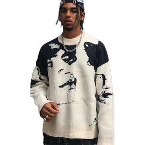 2024 motif en tricot personnalisé automne rétro tendance tricoté col rond Jacquard épais ourlet côtelé conception pull pour hommes - Product Image 1