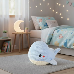 Edredón de Peluche de Ballena Azul Súper Suave de 12 Pulgadas con Relleno de Algodón PP y Poliéster, Impresión Digital Moderna CN NYFY-1231 - Product Image 5