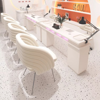 Table et Chaise de Manucure Modernes, Économiques et Simples pour Salon de Beauté, Postes Simple, Double ou Triple