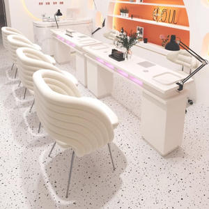 Moderno salón de belleza económico simple Individual Doble triple uñas Mesa manicura mesa y silla conjunto - Product Image 2