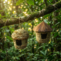 Grass Twine Birdhouse and Feeder