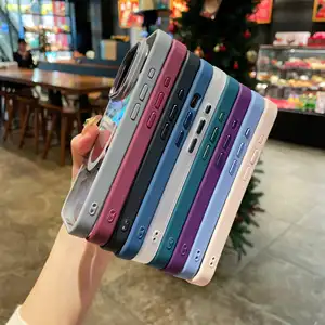 Casing ponsel magnetik kualitas bagus, casing ponsel magnetik, Pelindung emas, transparan, untuk iPhone 15pro max 14PRO 13 12 11