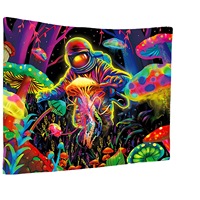 Tapisserie murale en polyester avec motif racines d'arbre cosmique noir, impression HD, résistante à la décoloration, décoration murale, vente en gros, lavage à la main