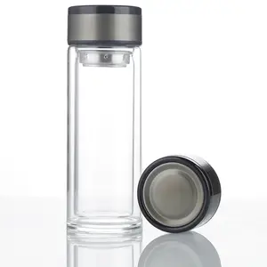 JM LFGB צלוחיות ואקום תרמוסים דופן כפולה בקבוק מים מזכוכית נייד כוס חליטת פירות תה עם חליטת תה