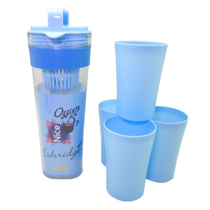 Ozzie's Nice Cold Water Pitcher With <b>Filter</b> 1 Pitcher 4 Cups Set Portable Household Use Blue Color - Product Image 1
