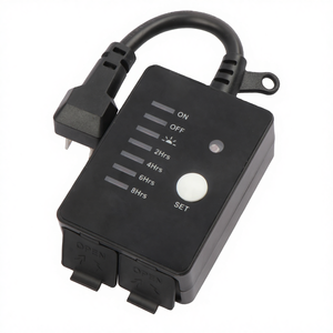 Enchufe de temporizador de salida mecánica de control remoto Linsheng con 2 salidas a tierra para luz de cadena al aire libre - Product Image 1