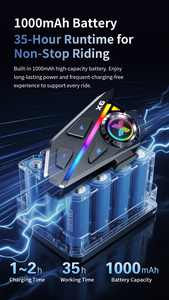 Nouveau casque de <span class=keywords><strong>moto</strong></span> avec interphone 1000m, mixage audio, partage de musique, 35h d'autonomie et haut-parleur dynamique 40mm - Product Image 5