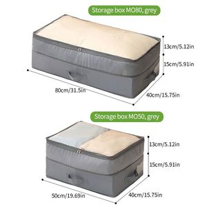 Bedroom Closet Space-Saving Under-Bed <b>Storage</b> Organizer <b>Box</b> with Zipper Compression - Product Image 4
