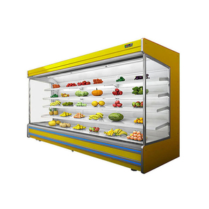 Réfrigérateur vitrine ouverte multi-étagères pour supermarché, système de refroidissement à rideau d'air vertical, pour fruits et légumes - Product Image 6