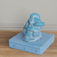 Brûleur d'encens en céramique en gros d'usine, support de fumée en céramique, brûleur aromatique bleu rustique en forme de crâne de serpent enroulé