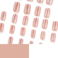 24 faux ongles courts en acrylique œil de chat français, minimalistes, à presser, romantiques, en acrylique, pour un art des ongles, 3091