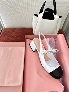 Luxurious original brand classic retro-style custom leather-decorated ladies Mary Jane high-heeled <b>shoes</b>, fairy-like - Product Image 2