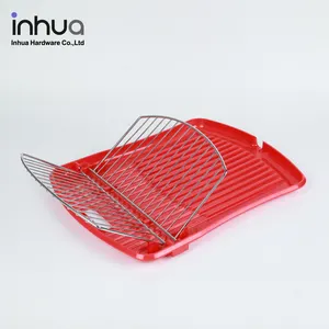 V-shaped red simple kitchen tableware rack living room drain storage rack factory direct sales
