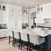 Armoires de cuisine modulaires PRIMA en bois massif et MDF avec finition laquée imperméable et évier pour villas modernes