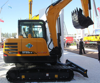 Excavatrice hydraulique SY55C de 5 tonnes, à commande hydraulique par capteur de charge, faible consommation de carburant, action fluide