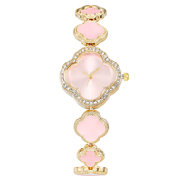Bracelet montre pour femme tendance, design pétale de trèfle à quatre feuilles, quartz, montre-bracelet pour femmes