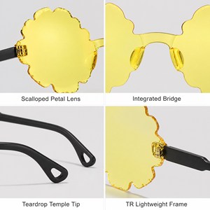 2026 Trendy Kids <b>Sunglasses</b> Cute Petal Design <b>Gradient</b> Lens Novelty Children Shades Cartoon Party For women or men - Product Image 3
