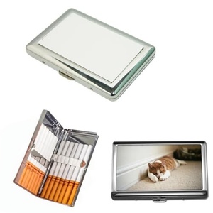 Boîte à cigarettes portable en métal épais pour sublimation, 14 emplacements, cadeau pour homme - Product Image 1