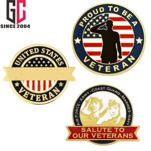 15 سنة مصنع مخصص المخضرم العلم الأمريكية طية صدر السترة دبوس تحية لقدامى المحاربين دبوس - Product Image 1