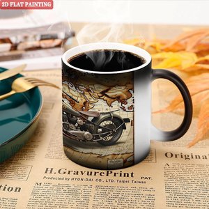 Magic Color Changing Mug 11oz Frosted Black <b>Ceramic</b> Heat Sensitive Drinking <b>Cup</b> - Product Image 5